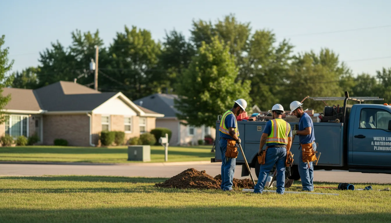 Residential water line and bathroom plumbing service in Buda, TX